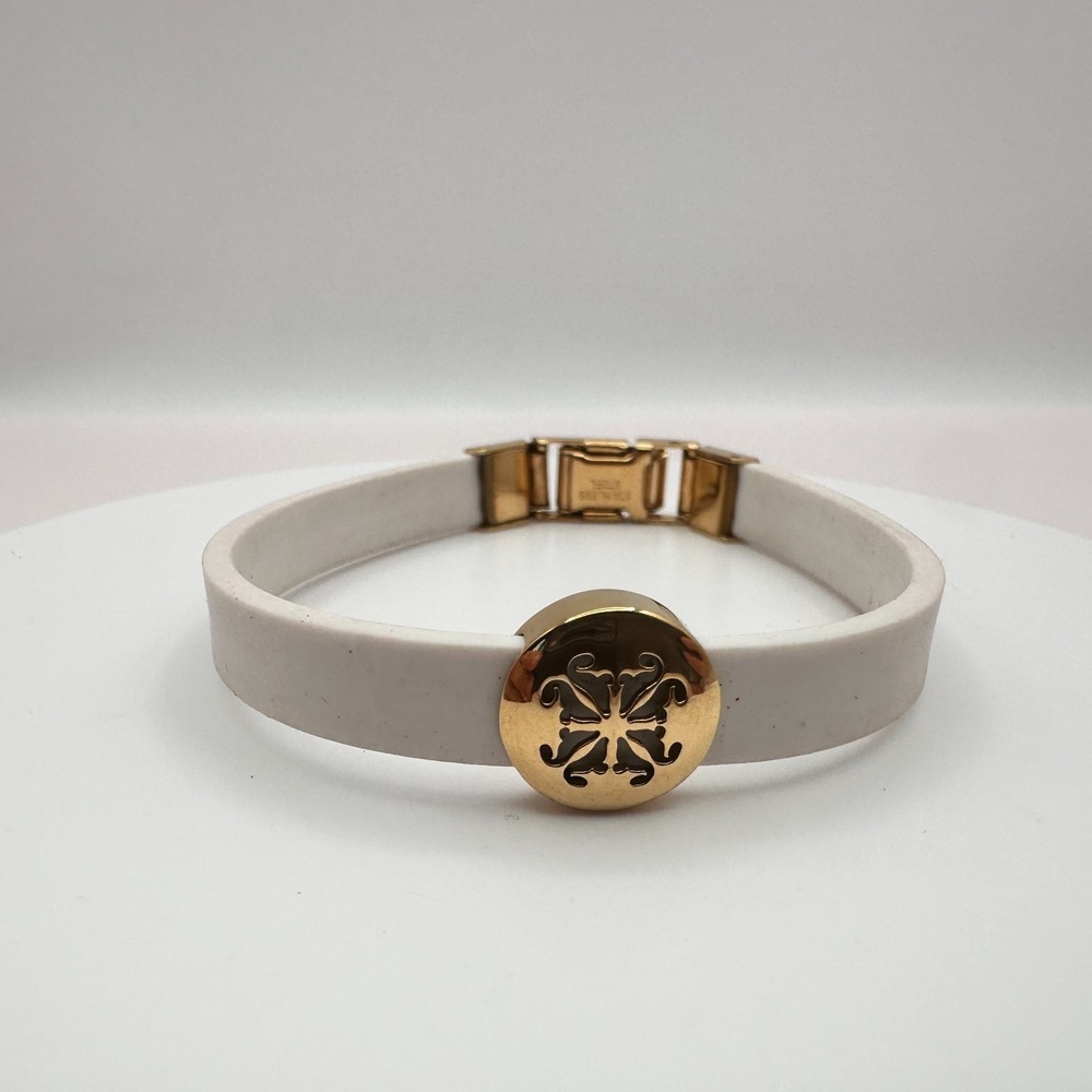 Vintage Y2K Gold Tone Filigree Bangle Bracelet Stainless Steel 90s Jewelry